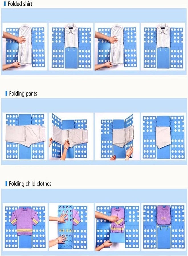 AVMART Adjustable Clothes Folder T Shirt Flip Fold Folding Board Fast Laundry Folder Clothing Flip Fold Box Legend, Blue - Image 4